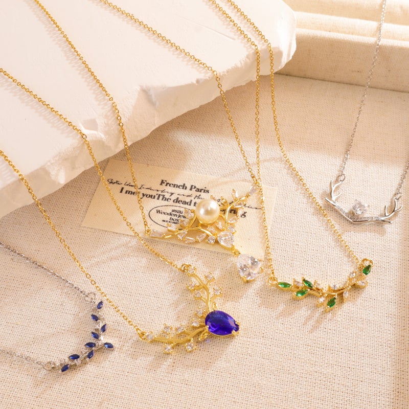 One Deer Necklace You New Deer Antler Titanium Steel Necklace Niche All-Match Fashion Accessories Simple Light Luxury Exquisite Necklace - Image 3